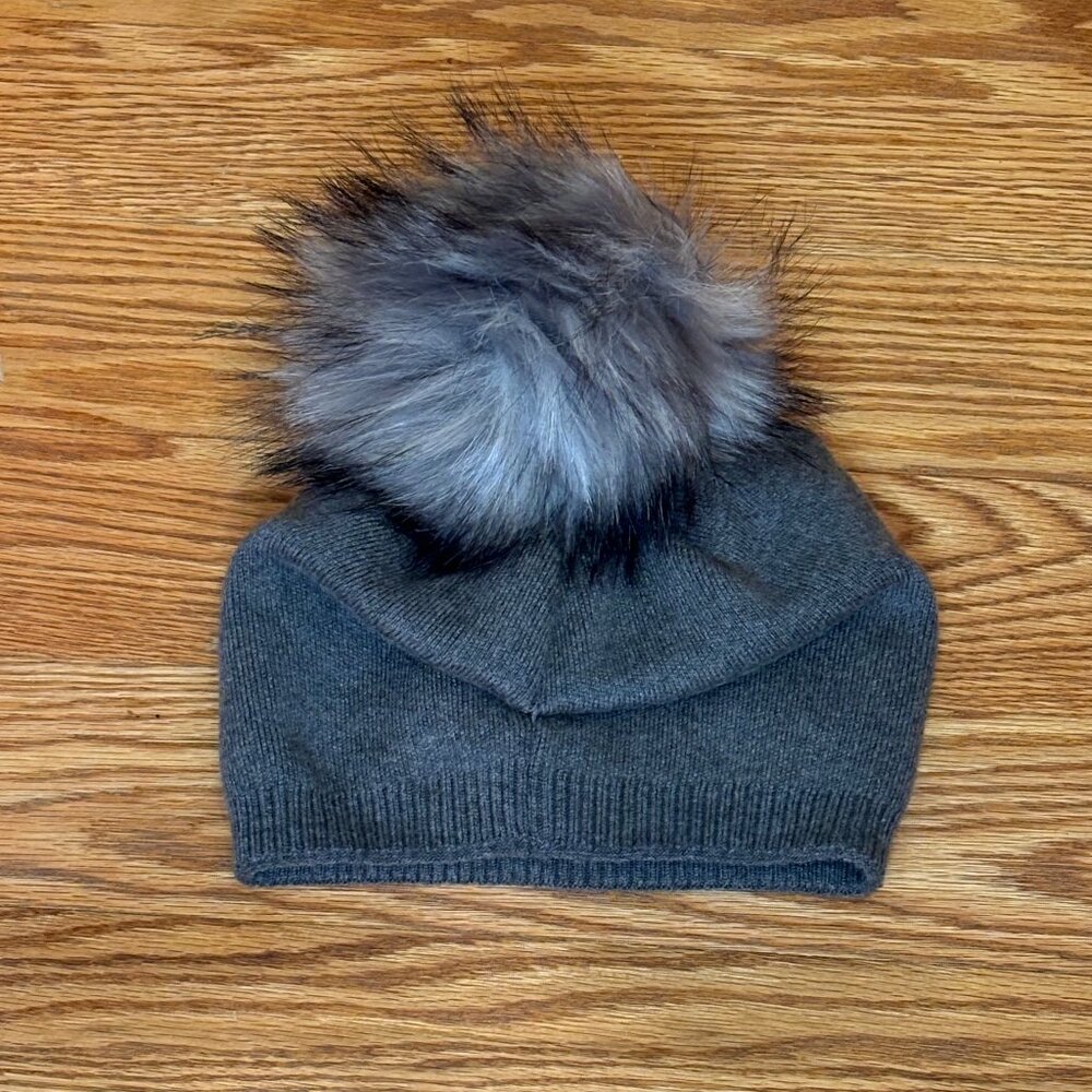 Kyi Kyi Cashmere Faux Fur Pom Pom Hat - Picture 2 of 6